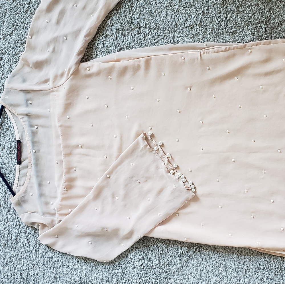 Kameez sz M/L Beige/peach pearls